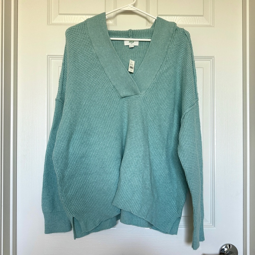 Waffle Knit Hooded Sweater